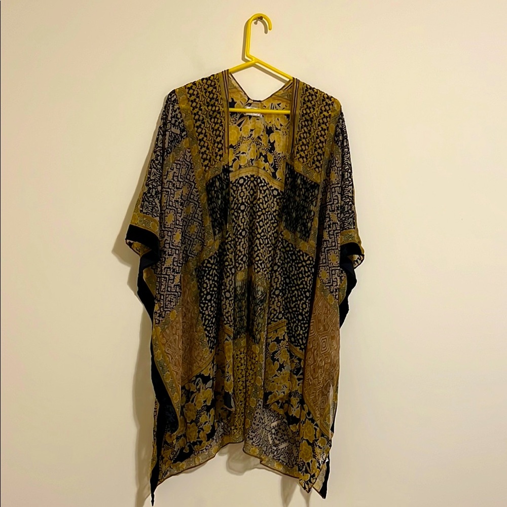 Free people X All Tous burnout velvet Bohemian Kimono  one size NWOT - Picture 2 of 6